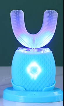 U Shape Cold Light Automatic Toothbrush - Blue