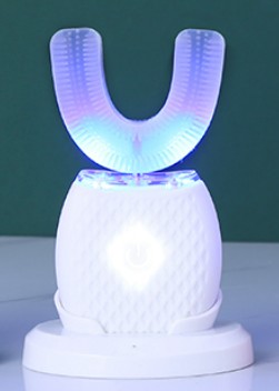 U Shape Cold Light Automatic Toothbrush - White
